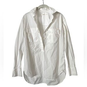 Lis Lareida 147 Corazon White Pop Over 4 Button Collared Shirt‎ 36